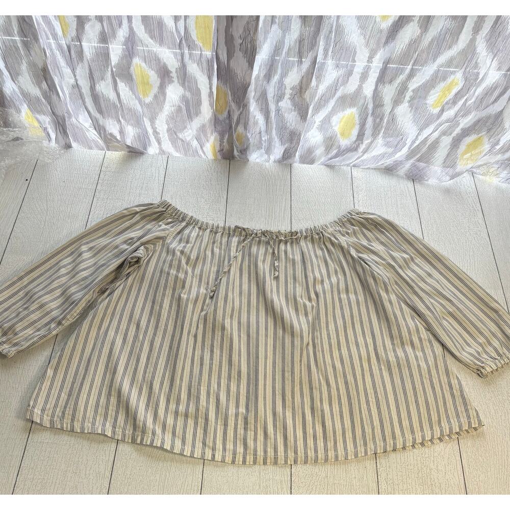 Madewell Striped Off Shoulder Boho Swing Top Small